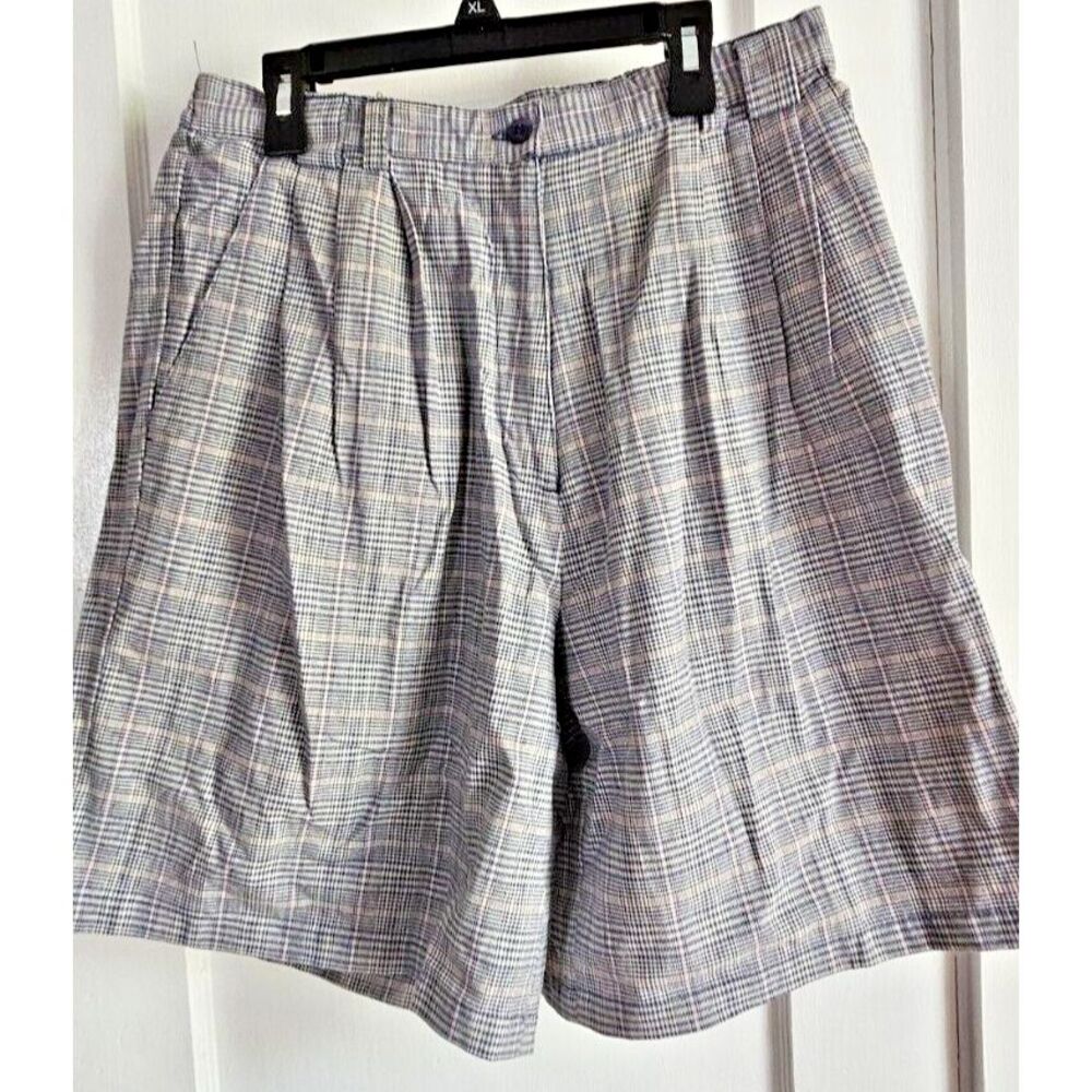 Vtg NWT Milano design group plaid woman linen cotton blend sz 12 ( runs small)